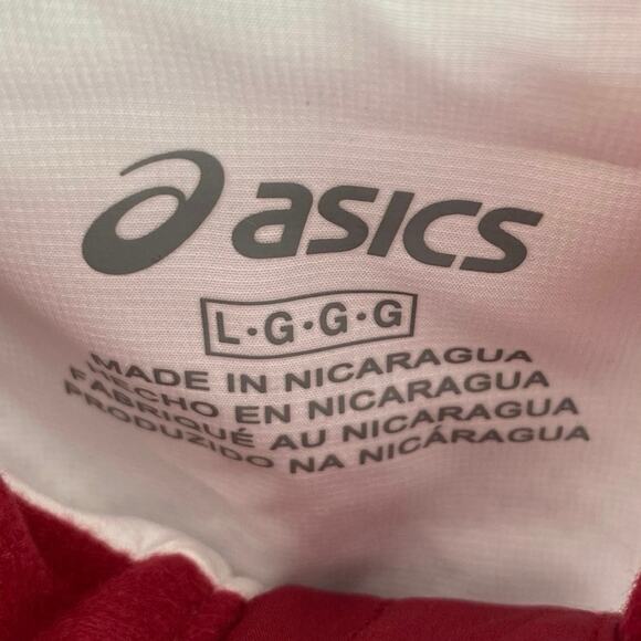 NEW ASICS Junior's Upsurge Warm Up Track Jacket Size Large Red White Full Zip - Picture 6 of 7